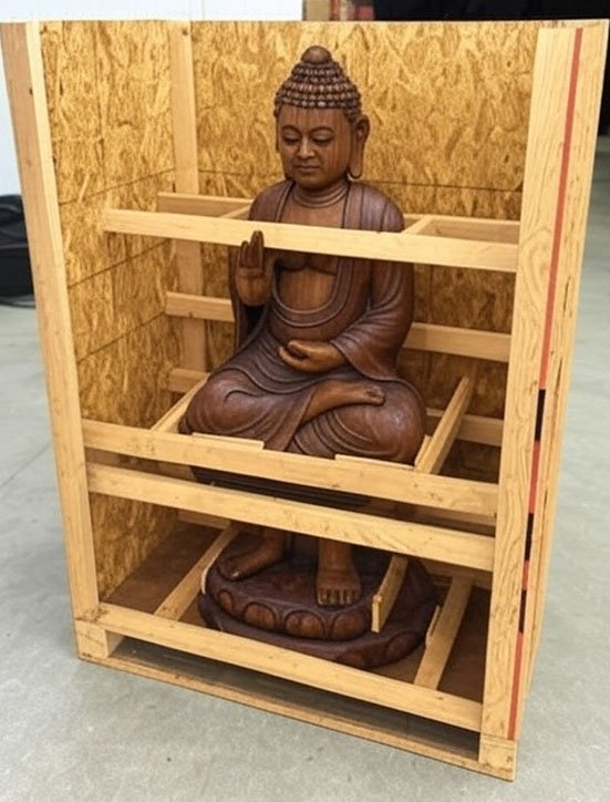 Luxury collectibles secured in shipping containers at a warehouse managed by a trusted collectibles freight forwarder.